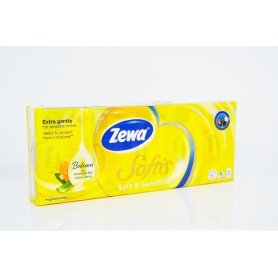 Zewa Softis Soft & Sensitive 4vrstvé papírové kapesníky, 10 × 9 ks